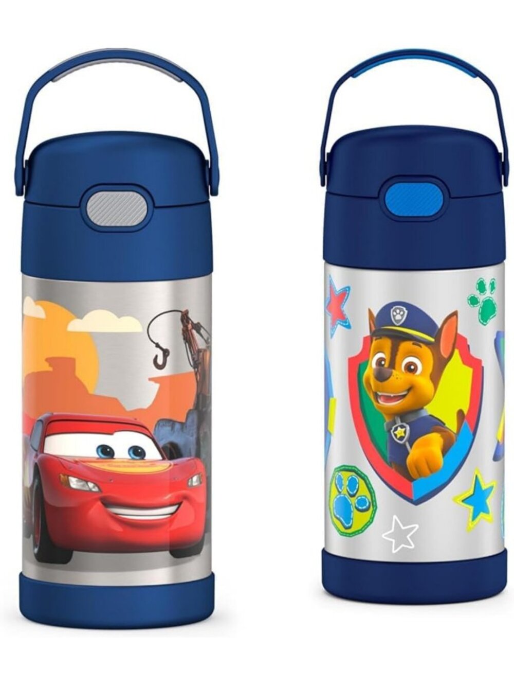 Insulated Kids Straw Bottle - 12oz Stainless Steel, Fun Design for Boys & Girls